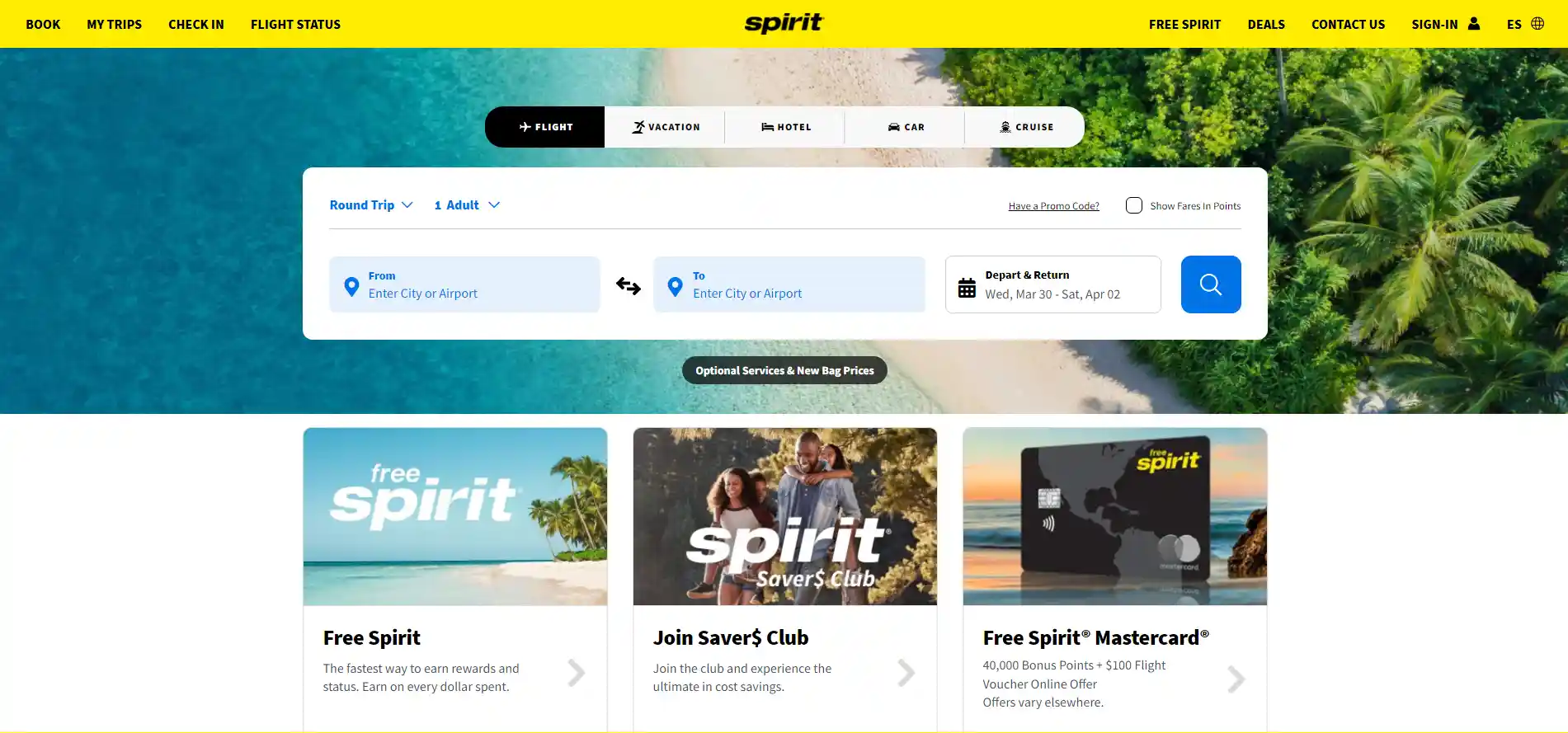 Spirit Airlines Booking
