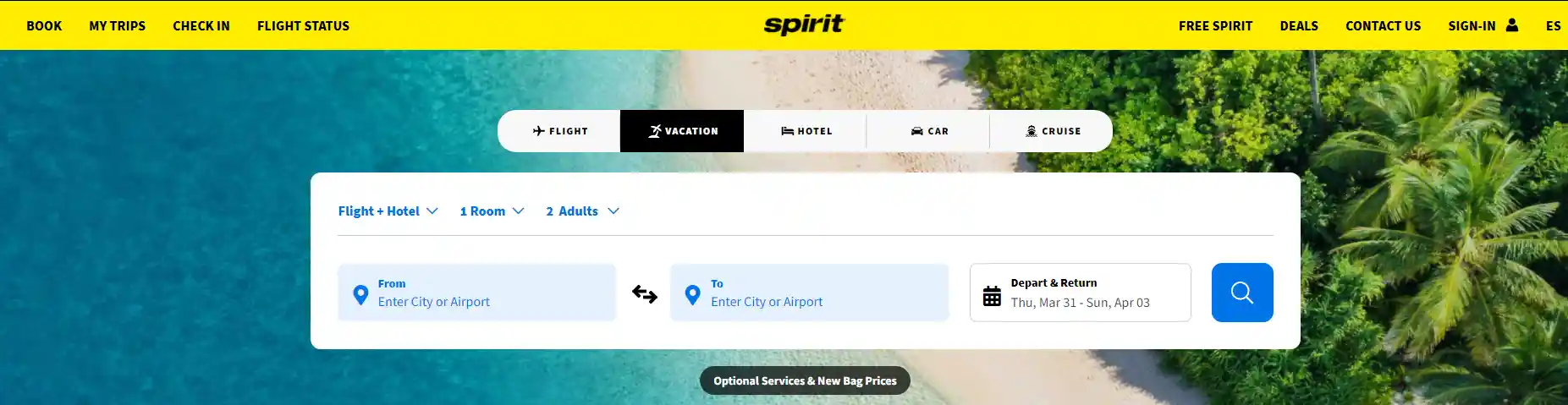 Find Spirit Airlines Vacation Package