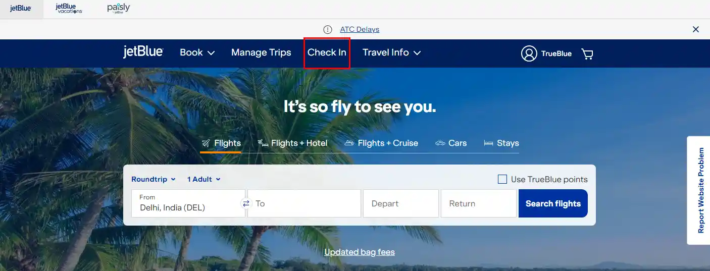 JetBlue Airways Online check in