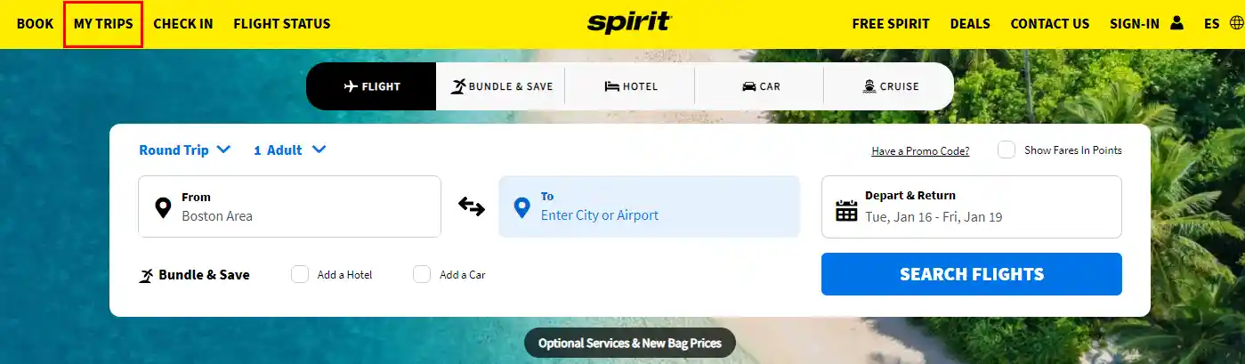 Steps to Cancel Spirit Flight Tickets from the Official Website
